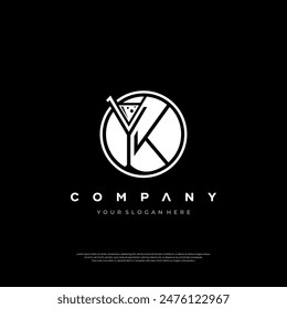YK letter logo Design. Unique attractive creative modern initial YK initial based letter icon logo Premium Design