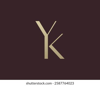 YK letter logo icon design. Classic style luxury initials monogram.