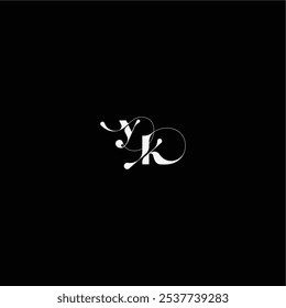 YK letter monogram style and elegant concept organic hairline logo wedding typography initial