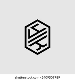 YK line geometric monogram with high quality professional design that will print well