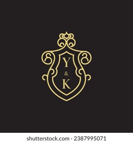 YK line vintage initial logo in high quality professional design that will print well across any print media