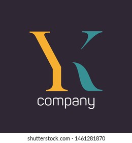YK logo. Company logo design. Letters Y and K.