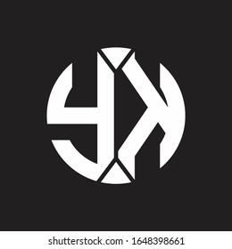 YK Logo monogram with piece circle ribbon style