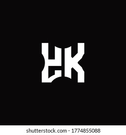 Monograma del logotipo YK con elementos cortados plantilla de diseño