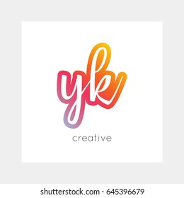 YK logo, vector. Useful as branding, app icon, alphabet combination, clip-art.