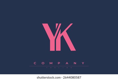 YK Modern Initials Logo Design. Branding logo with stylized initials showcasing bold design and modern aesthetic. Ideal for professional business branding or creative projects focusing on minimalistic