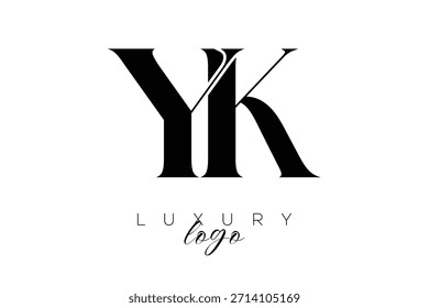 YK Serif Letter Monogram Typography Logo for Elegant Premium Branding Identity