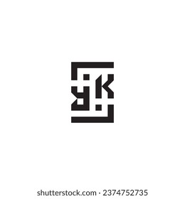 YK square concept retro logo in high quality professional design that will print well across any print media