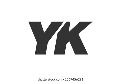 YK Techno Editable Font Logo For Corporate Branding. Bold, Futuristic Design With Unique Typographic Ideas. Minimal Custom Type And Dynamic Letter Variations For Promotion, Printing, And Book Titles