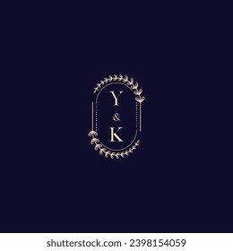 YK wedding initial logo in high quality professional design that will print well across any print media