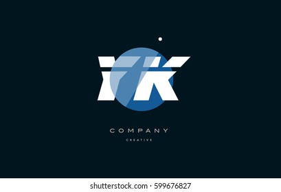 yk y k  blue circle dot big font alphabet company letter logo white design vector icon template 