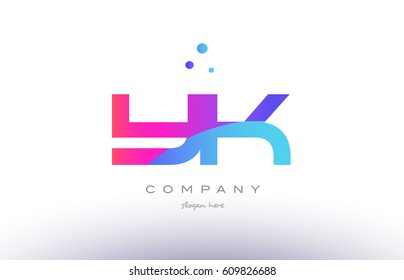 yk y k  creative pink purple blue modern dots creative alphabet gradient company letter logo design vector icon template