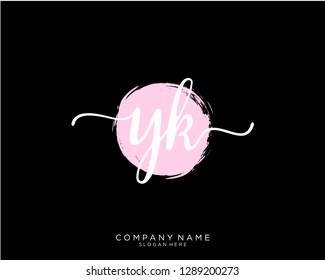 YK Y K Initial handwriting logo template