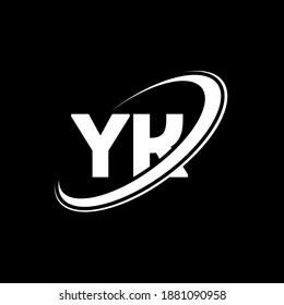 YK Y K letter logo design. Initial letter YK linked circle uppercase monogram logo white color. YK logo, Y K design. yk, y k