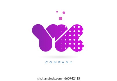 yk y k pink dots dotted letter logo alphabet creative company vector icon design template