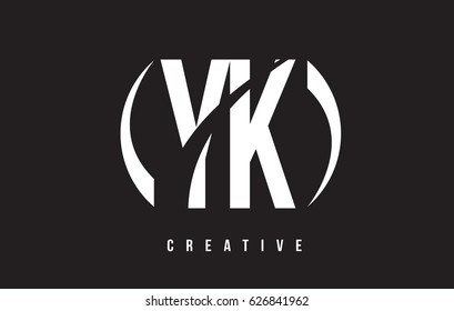 YK Y K White Letter Logo Design with White Background Vector Illustration Template.