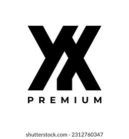 yk yx letter initials logo design vector black and white