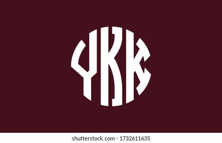 Plantilla de logotipo de marca vectorial de la letra monográfica del círculo de YKK