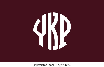 YKP Circle Emblem Abstract Monogram Letter Mark Vector Logo Template