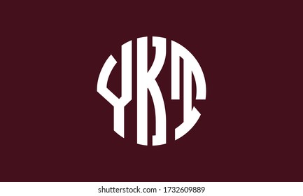YKT Circle Emblem Abstract Monogram Letter Mark Vector Logo Template