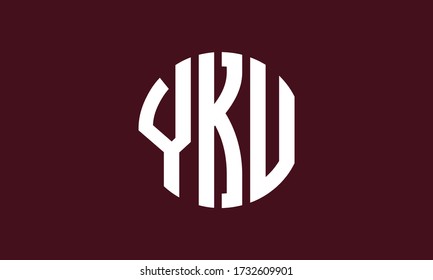 YKU Circle Emblem Abstract Monogram Letter Mark Vector Logo Template