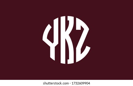 YKZ Circle Emblem Abstract Monogram Letter Mark Vector Logo Template