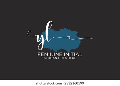 Monograma de belleza YL y elegante logo de diseño de logo para escritura a mano de marca inicial, boda, moda, floral y botánica con plantilla creativa.
