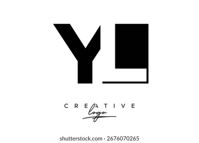 Logotipo minimalista creativo de YL de espacio negativo más tarde con monograma moderno para marca y logotipo de marca comercial con letras iniciales Diseño de logotipo para marca.