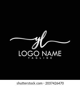 Vector de diseño del logotipo de escritura a mano inicial YL