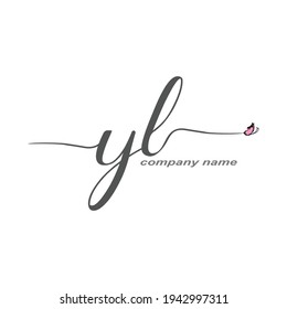 YL Initial Handwriting logo luxury vector beauty