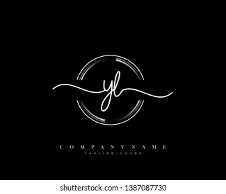 YL initial handwriting logo template vector