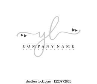 YL Initial handwriting logo vector