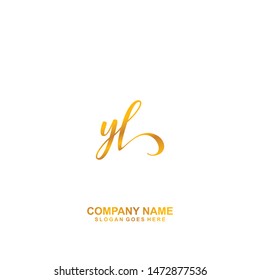 YL Initial handwriting logo vector
