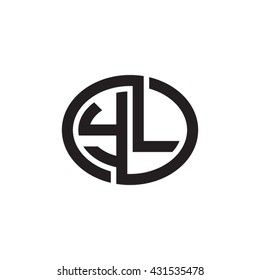 YL initial letters looping linked ellipse monogram logo