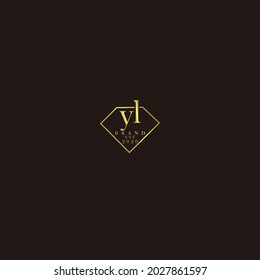 YL Logo inicial diamante de lujo ilustración de boda