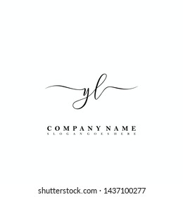 YL Initial luxury handwriting logo vector