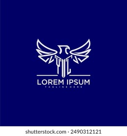 YL initial monogram for business logo with eagle image
