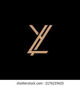 YL initial monogram logo design