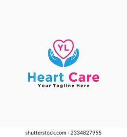 YL initials hand care icon business template logo vector