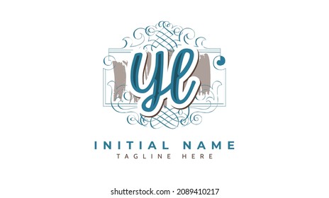 Yl Initials, handwriting logo vector