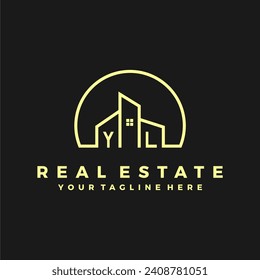 YL initials homes modern building company logo vector.eps