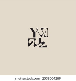 YL letter bold style and luxury concept curved typography monogram elegant initial logo