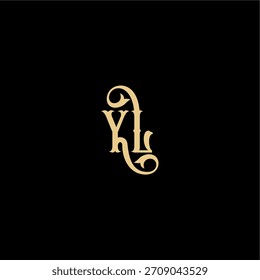 YL Buchstabe anfängliches königliches Konzept Barock Stil Design Monogramm modernes Logo
