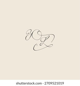 YL Buchstabe anfängliches königliches Design minimalistischer Stil Kurve Monogramm elegantes Konzept Logo