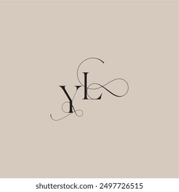 YL letter line and bold mix concept beautiful initial wedding serif monogram logo