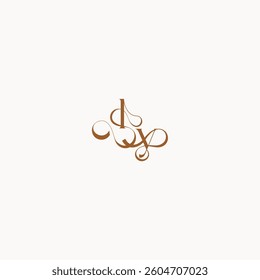 YL letter luxury minimalist logo design wedding initial concept caligraphic style monogram