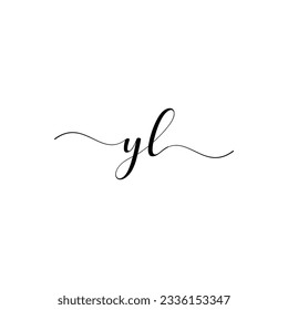YL or yl letter mark abstract calligraphy vector logo design