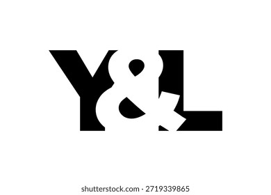 YL Logo Design in fett. Schwarz-weißes Identitätssymbol. Modernes Typografie-Emblem. Symbol für Unternehmensbranding. Minimale Geschäftsvorlage.