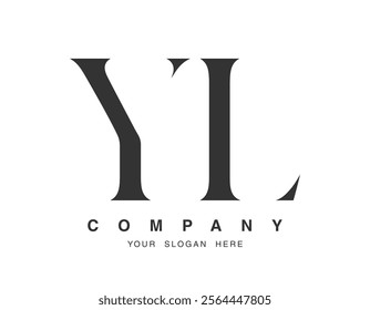 YL logo design. Initial letter y and l serif font style. Creative classic company name typography. Trendy logotype or identity. Vector illustration.