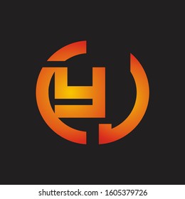 YL Logo monogram with cutting line style isolated on colors